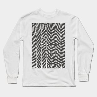 Herringbone Black Long Sleeve T-Shirt